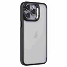 For iPhone 15 Pro Max Invisible Lens Holder PC + TPU Frosted Phone Case(Black) - 1