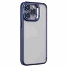 For iPhone 15 Pro Invisible Lens Holder PC + TPU Frosted Phone Case(Dark Blue) - 1