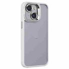 For iPhone 15 Plus Invisible Lens Holder PC + TPU Frosted Phone Case(White) - 1