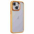 For iPhone 15 Plus Invisible Lens Holder PC + TPU Frosted Phone Case(Orange) - 1