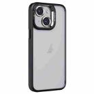 For iPhone 15 Plus Invisible Lens Holder PC + TPU Frosted Phone Case(Black) - 1