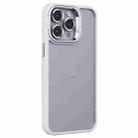 For iPhone 14 Pro Max Invisible Lens Holder PC + TPU Frosted Phone Case(White) - 1