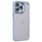 For iPhone 14 Pro Max Invisible Lens Holder PC + TPU Frosted Phone Case(Blue) - 1