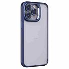 For iPhone 14 Pro Max Invisible Lens Holder PC + TPU Frosted Phone Case(Dark Blue) - 1