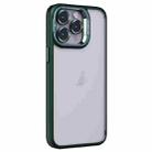 For iPhone 14 Pro Max Invisible Lens Holder PC + TPU Frosted Phone Case(Green) - 1