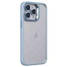 For iPhone 14 Pro Invisible Lens Holder PC + TPU Frosted Phone Case(Blue) - 1