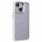 For iPhone 14 Plus Invisible Lens Holder PC + TPU Frosted Phone Case(White) - 1