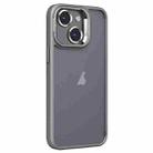 For iPhone 14 Plus Invisible Lens Holder PC + TPU Frosted Phone Case(Gray) - 1