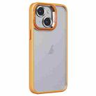 For iPhone 14 Plus Invisible Lens Holder PC + TPU Frosted Phone Case(Orange) - 1