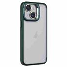 For iPhone 14 Invisible Lens Holder PC + TPU Frosted Phone Case(Green) - 1