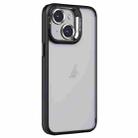 For iPhone 14 Invisible Lens Holder PC + TPU Frosted Phone Case(Black) - 1