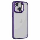 For iPhone 13 Invisible Lens Holder PC + TPU Frosted Phone Case(Purple) - 1
