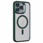 For iPhone 15 Pro Max Invisible Lens Holder PC + TPU Frosted MagSafe Phone Case(Green) - 1