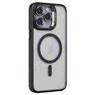 For iPhone 15 Pro Max Invisible Lens Holder PC + TPU Frosted MagSafe Phone Case(Black) - 1