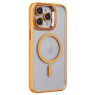 For iPhone 15 Pro Invisible Lens Holder PC + TPU Frosted MagSafe Phone Case(Orange) - 1