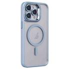 For iPhone 15 Pro Invisible Lens Holder PC + TPU Frosted MagSafe Phone Case(Blue) - 1