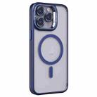 For iPhone 15 Pro Invisible Lens Holder PC + TPU Frosted MagSafe Phone Case(Dark Blue) - 1