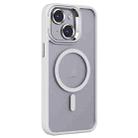 For iPhone 15 Plus Invisible Lens Holder PC + TPU Frosted MagSafe Phone Case(White) - 1