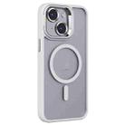 For iPhone 14 Invisible Lens Holder PC + TPU Frosted MagSafe Phone Case(White) - 1