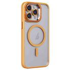 For iPhone 14 Pro Invisible Lens Holder PC + TPU Frosted MagSafe Phone Case(Orange) - 1