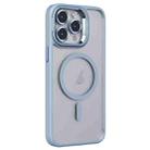 For iPhone 14 Pro Invisible Lens Holder PC + TPU Frosted MagSafe Phone Case(Blue) - 1