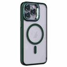 For iPhone 14 Pro Max Invisible Lens Holder PC + TPU Frosted MagSafe Phone Case(Green) - 1