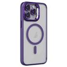 For iPhone 13 Pro Max Invisible Lens Holder PC + TPU Frosted MagSafe Phone Case(Purple) - 1