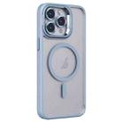 For iPhone 13 Pro Invisible Lens Holder PC + TPU Frosted MagSafe Phone Case(Blue) - 1