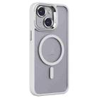 For iPhone 13 Invisible Lens Holder PC + TPU Frosted MagSafe Phone Case(White) - 1