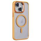 For iPhone 13 Invisible Lens Holder PC + TPU Frosted MagSafe Phone Case(Orange) - 1