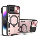 For itel S23 CD Texture Sliding Camshield Magnetic Holder Phone Case(Pink) - 1