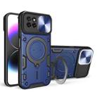 For itel S23 CD Texture Sliding Camshield Magnetic Holder Phone Case(Blue) - 1