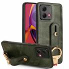 For Motorola Moto G84 5G Wristband Leather Back Phone Case(Green) - 1