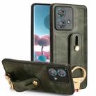 For Motorola Edge 40 Neo 5G Wristband Leather Back Phone Case(Green) - 1