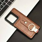 For Motorola Edge 50 Pro Wristband Leather Back Phone Case(Brown) - 2