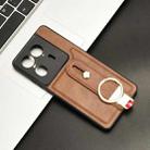 For Motorola Edge 50 Ultra Wristband Leather Back Phone Case(Brown) - 2