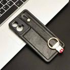 For Motorola Moto E14 Wristband Leather Back Phone Case(Black) - 2