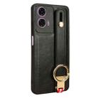 For Motorola Moto E14 Wristband Leather Back Phone Case(Black) - 3