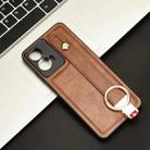 For Motorola Moto E14 Wristband Leather Back Phone Case(Brown) - 2