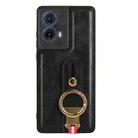 For Motorola Edge 50 Fusion 5G Wristband Leather Back Phone Case(Black) - 3