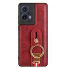 For Motorola Edge 50 Fusion 5G Wristband Leather Back Phone Case(Red) - 3