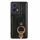 For Motorola Moto G85 5G Wristband Leather Back Phone Case(Black) - 3