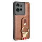 For Motorola Edge 50 5G Wristband Leather Back Phone Case(Brown) - 3