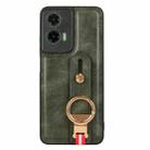 For Motorola Moto G35 5G Wristband Leather Back Phone Case(Green) - 3