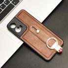 For Motorola Moto G35 5G Wristband Leather Back Phone Case(Brown) - 2