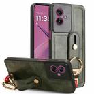 For Motorola Moto G55 5G Wristband Leather Back Phone Case(Green) - 1