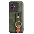 For Motorola Moto G55 5G Wristband Leather Back Phone Case(Green) - 3