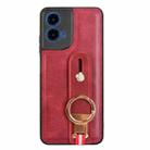 For Motorola Moto G45 5G Wristband Leather Back Phone Case(Red) - 3