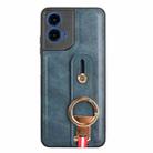 For Motorola Moto G45 5G Wristband Leather Back Phone Case(Blue) - 3