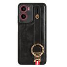 For Motorola Moto G05 / E15 4G Wristband Leather Back Phone Case(Black) - 2